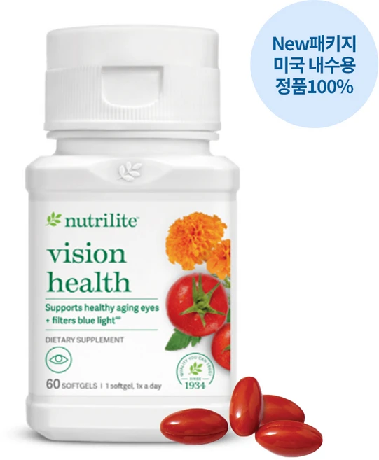 미국 암웨이 Nutrilite Vision Health 비전 헬스 60정 (구 비전헬스 위드 루테인) 최신 리뉴얼, 1개 - 쿠팡