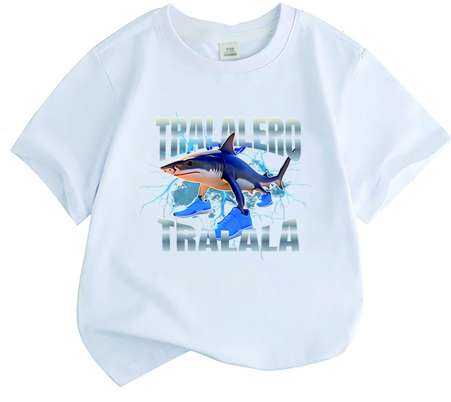 FONOW 100% 순면반팔티셔츠 키즈티셔츠 이태리 브레인스토밍 썬더샤크 가족티 주니어옷