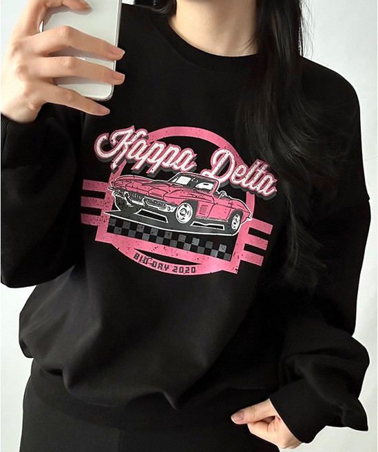 비토샵 여성 카파 빈티지 카 프린팅 맨투맨 국내생산