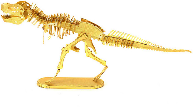 [알꿀밤-메탈퍼즐-공룡] 티라노사우루스 화석-골드, 1개