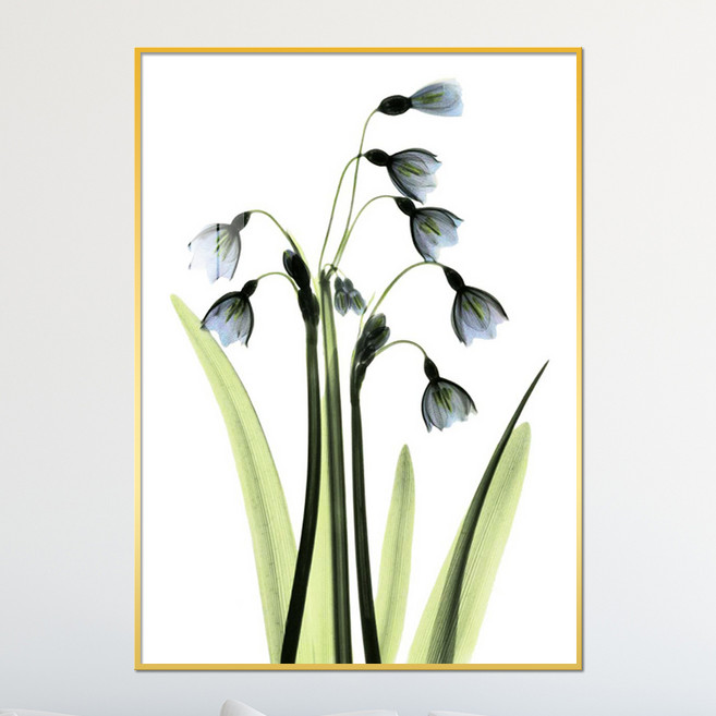 아트블루 수채화 예쁜꽃 그림 북유럽 거실 인테리어 액자, 5_민트꽃 여러송이