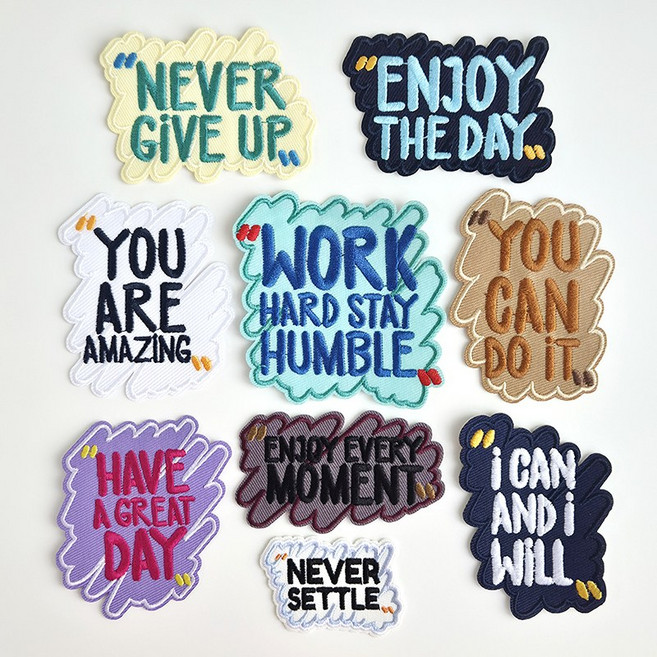 리빙키 레터링 와펜 패치 열접착 세트 9종 B-03