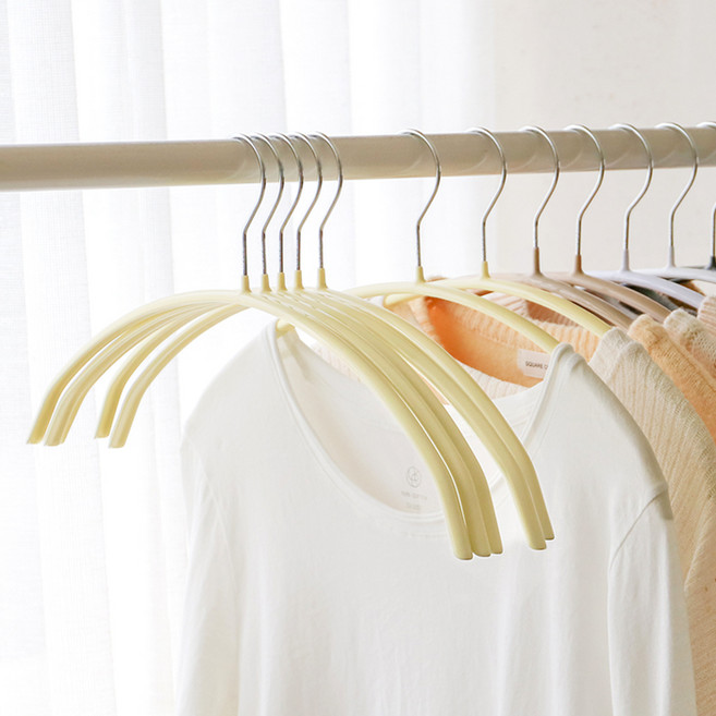 논슬립 코팅 니트 티셔츠 상의 옷걸이 5p, 5개, 레몬버터