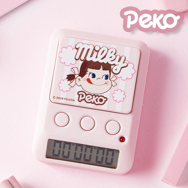 드레텍 페코 스톱워치 공부타이머 줄무늬핑크 T-590PKFAI2, 1개, 줄무늬핑크페코스톱워치
