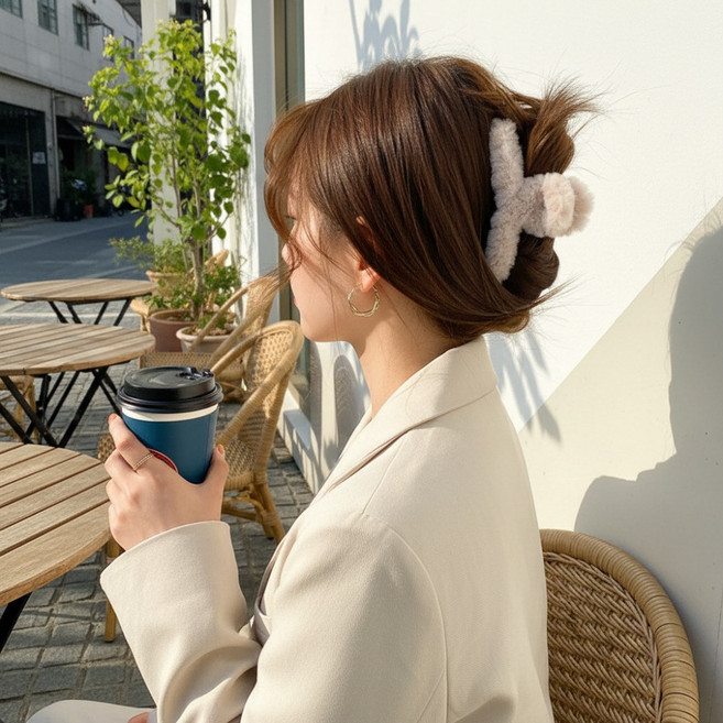 TINY 밍크 퍼 헤어 집게핀 13cm [5종세트]