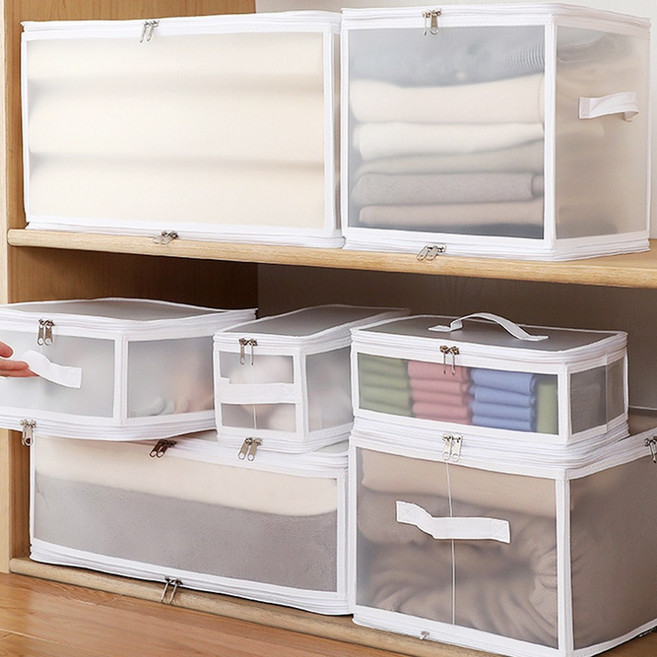 투명수납함 정리 리빙박스 편리한 아이디어 깔끔한 소품정리함 다용도 실용적인 7종 접이식 상품, 13L, 1개