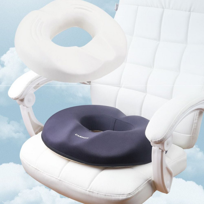 [쿨링] 볼라비 메모리폼 도넛방석 기능성 쿨 젤리 방석 도너츠 치질 임산부 산모 회음부 꼬리뼈, 1개, 블랙