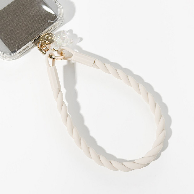 쏘이온 실리콘 곰돌이 손목 휴대폰 스트랩, 1개, 화이트