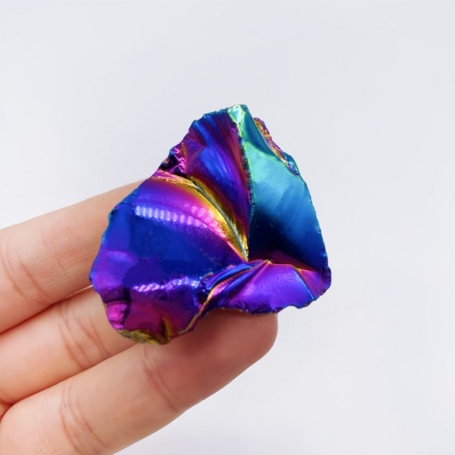 천연 크리스탈 아우라 흑요석 전기도금 글리터 원석 광물 표본 가정 장식 레이키 힐링 선물 1PC, [01] Aura Obsidian