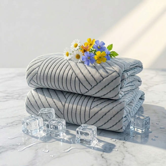 빛나장터 여름냉감패드 듀라론 침대냉감패드, 쿨매트, 화이트