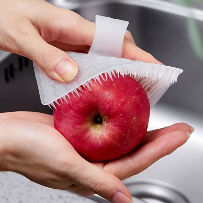 다용도 실리콘 과일 야채 세척 브러쉬 패드 수세미, 1개, 화이트