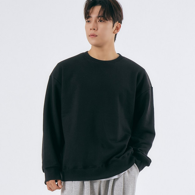 엘엑스티 남자 맨투맨 오버핏 무지 헤비쭈리 720g 면100% 국내생산