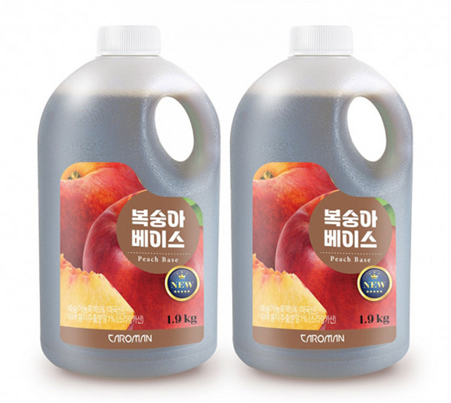 까로망 복숭아 베이스 농축액, 1.9kg, 2개