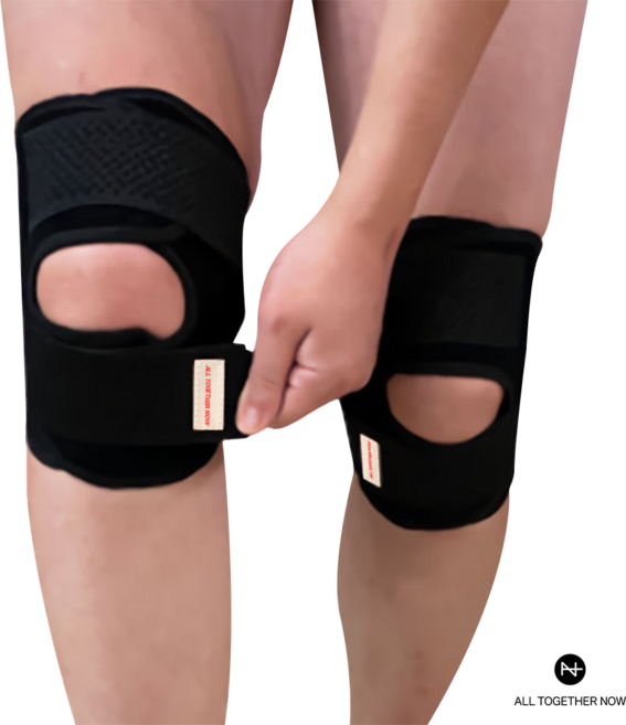 올투게더나우 영자 무릎보호대 아대, 블랙, 양쪽, 1개