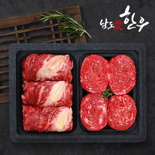 [남도애한우] 한우 1등급 알뜰 구이정육세트 750g (등심 350g + 불고기 400g), 1개