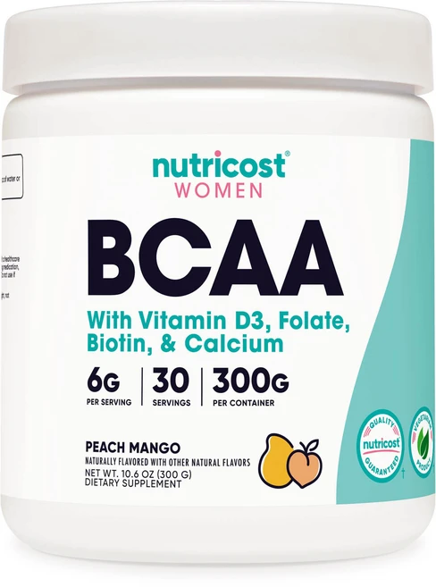 뉴트리코스트 BCAA 파우더 포 우먼 피치 망고맛 30회분 1병, 1개, 300g - 쿠팡