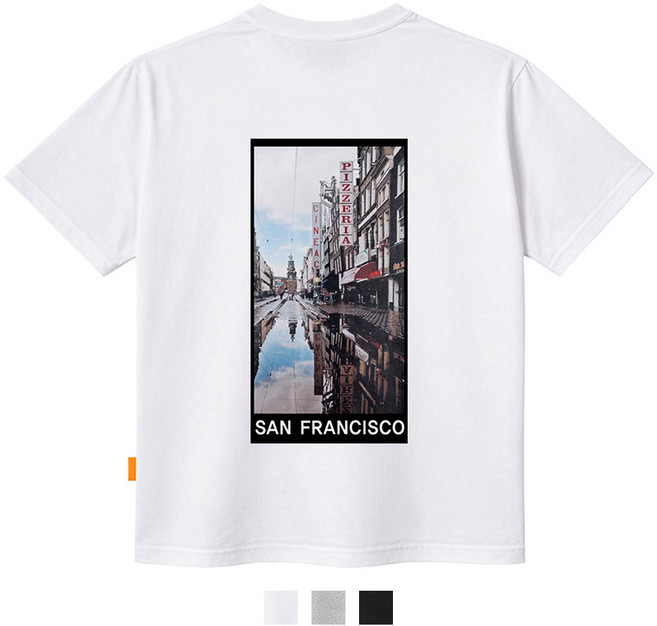 엘라모 샌프란시스코 반팔티셔츠 S~4XL사이즈빅사이즈 남여공용 덤블가공