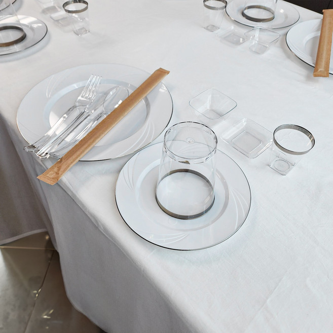 플라스틱 일회용접시 6인 집들이세트 플라54P, 1세트, 54개입