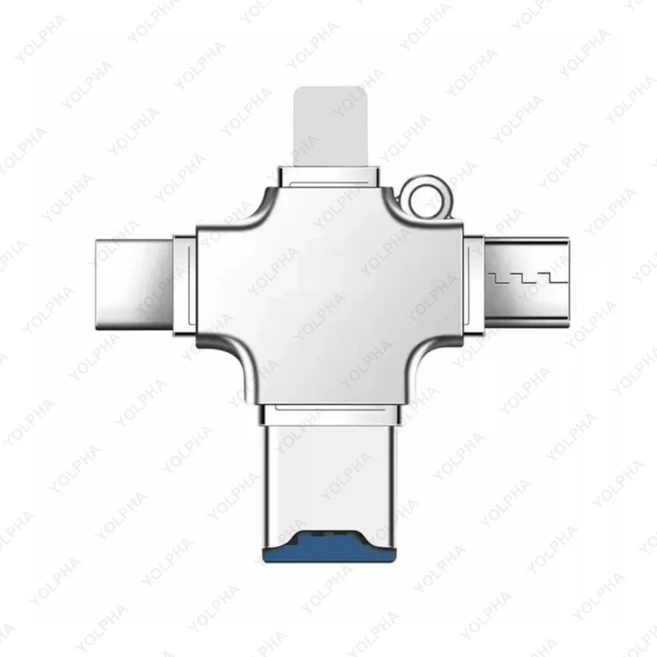 iPhone 노트북 PC 용 4IN1 메모리 카드 리더기 iOS Type-C OTG 어댑터 USB Samsung Huawei Xiaomi LG 마이, 01 4 IN 1 Card Reader