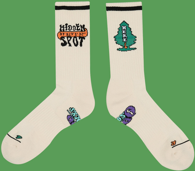 오드삭스 면스포츠양말 캠핑 아웃도어 양말 히든스팟 오트밀, M(230mm-250mm)