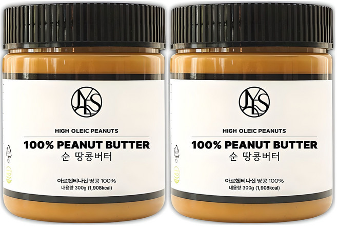 야스티 순 땅콩버터 크리미 100% 무첨가, 300g, 2개