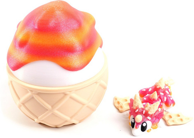 베이비 에그 드래곤 모형 인형 자유관절 3D프린터 선물 소품 P320, 1개, 와플드래곤