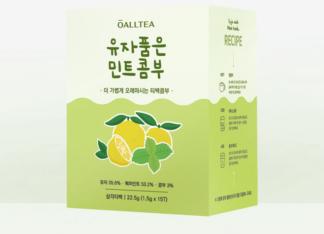 올티 유자품은 민트콤부차 삼각티백 프리미엄 블렌드티 저온건조 원적외선 로스팅, 1.5g, 15개입, 1개