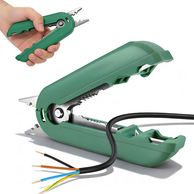 루베이 7in1 다기능 전선 와이어 스트리퍼 고탄소강 블레이드 자동 복귀 스프링 케이블/공구/전력공, 1개