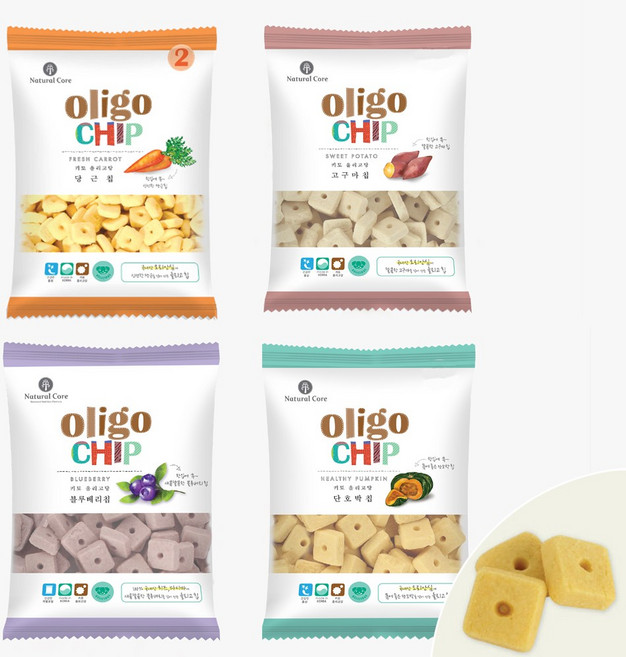 올리고칩 4가지맛 세트 45g, 180g, 1세트