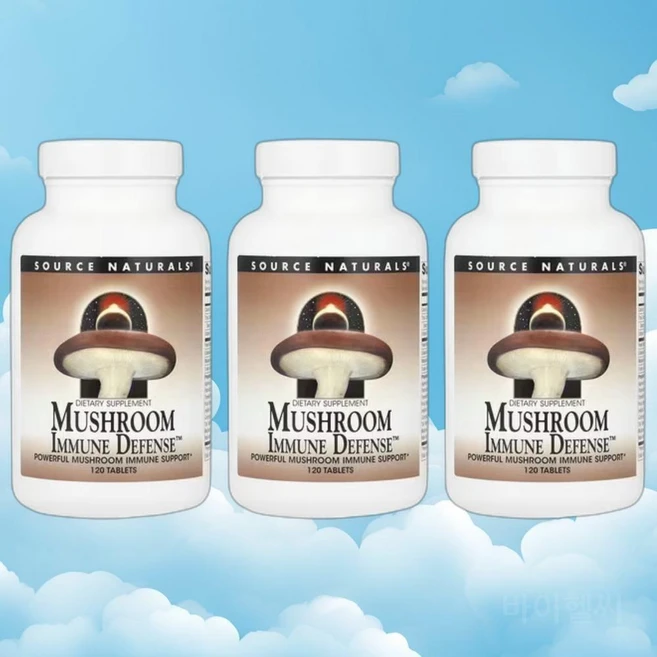 소스내추럴스 머쉬룸이뮴디펜스 120타블렛 3병 Mushroom ImmuneDefense, 120정 - 쿠팡