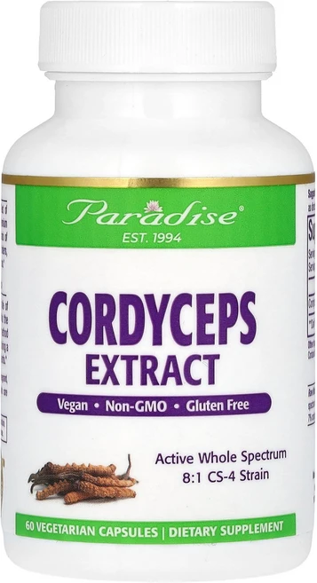 Paradise Herbs 동충하초 추출물 베지 캡슐 60정(캡슐 1정당 400mg) Herbs (파라다이스 허브), 1개 - 쿠팡