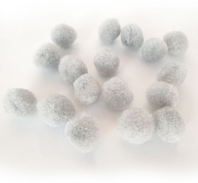 동글솜모루 ( 크리스마스 트리 장식 동물 강아지 곰돌이 만들기 ), 1세트, 회색Grey - 1.8cm 15개