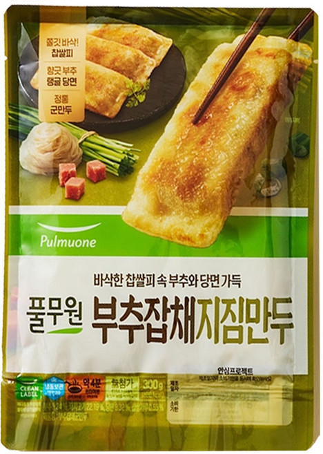 (냉동)[풀무원]부추잡채 지짐만두, 300g, 9개
