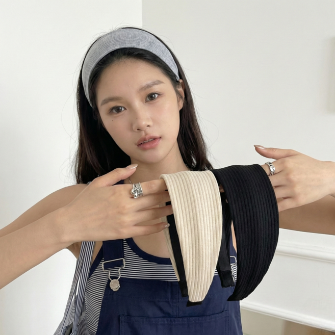 와이드 귀안아픈 여성 넓은 헤어밴드 3종세트