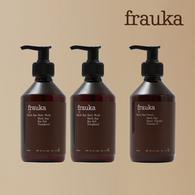 [독일정품]프라우카 버치 스파 세트(워시2+크림1), 3개, 300ml