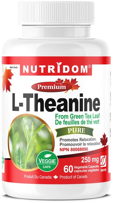 뉴트리돔 캐나다 엘테아닌 250mg L-테아닌 녹차잎 추출 60식물성캡슐, 1개, 60정 - 쿠팡