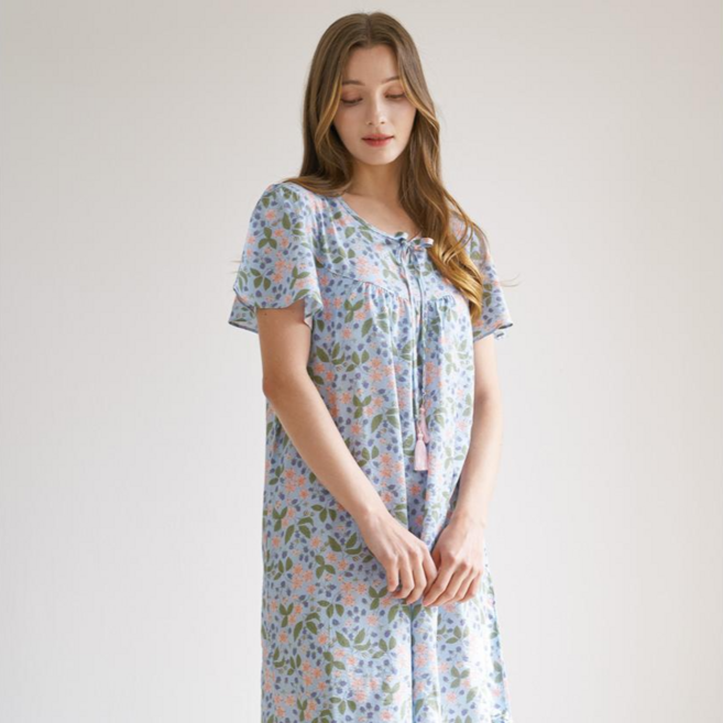INTIMARE 베리 블라썸 잠옷 원피스 반팔
