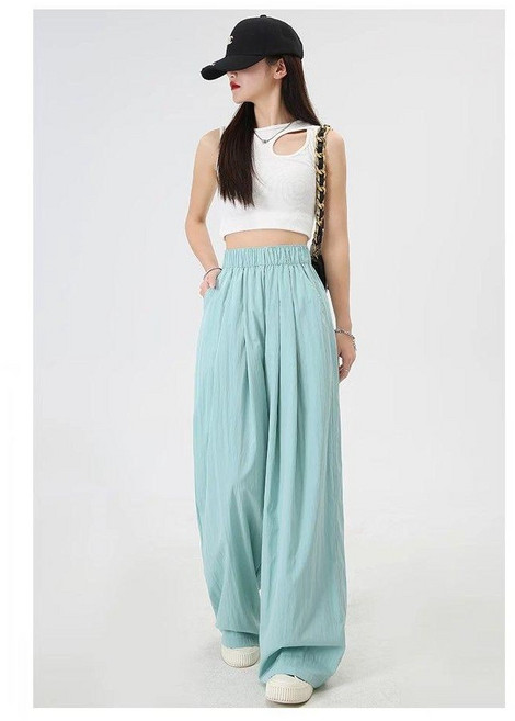 제이씨엠 JCM481 여성 여름 냉감 쿨링 통바지 냉장고 포켓 와이드 바지