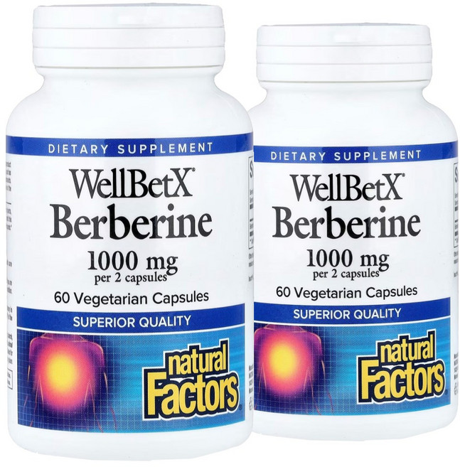 내추럴팩터스 WellBetX 베르베린 500mg 60캡슐 2개 베리베린 berberin, 60정
