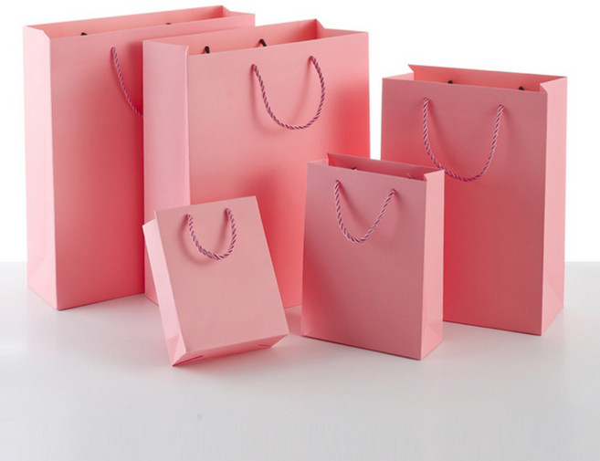 포장명가 튼튼하고 깔끔한 고급 선물 쇼핑백 10개, 무지핑크
