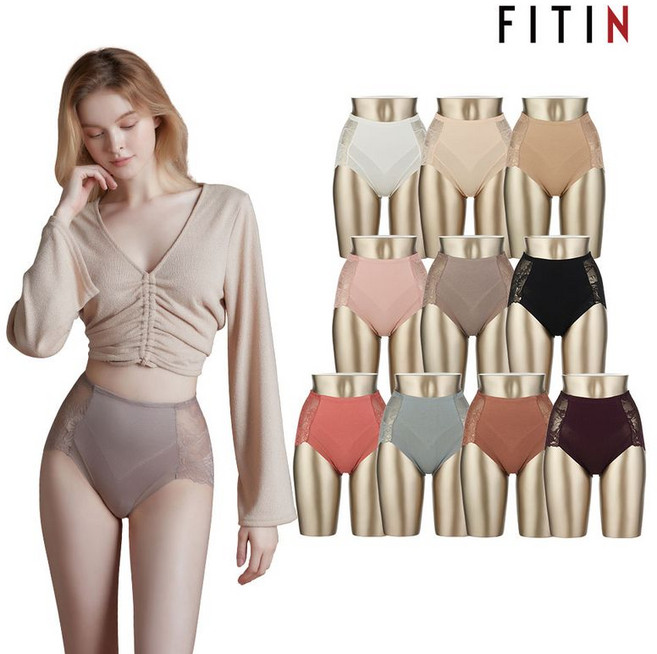 피트인 5장 하이웨스트 인견 면 팬티 컬러랜덤