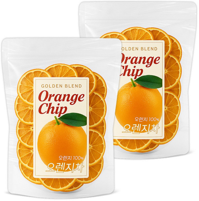 골든블렌드 100% 자연그대로 상큼한 건조 오렌지칩, 2개, 100g