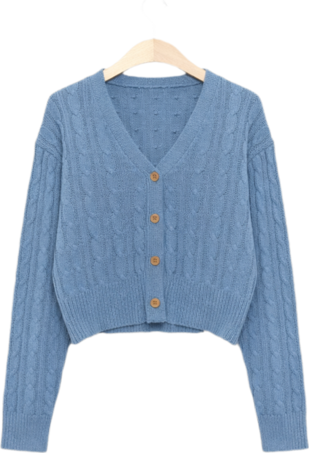 니니 꽈배기 브이넥 베이직 가디건 6color