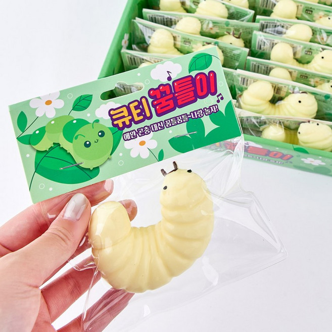 큐티 타입 꿈틀이 16개입 촉감 놀이 팬시 슬라임 완구, 1개, 상세페이지 참조