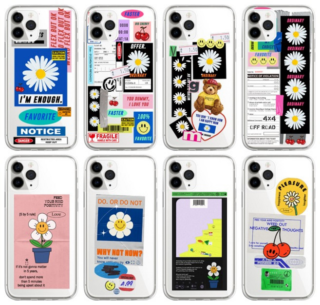 잼폰 무너폰 시나모롤 데이지 라벨 투명 젤리 케이스