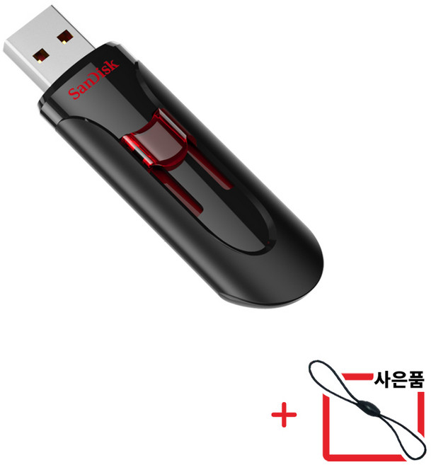 샌디스크 크루저 글라이드 CZ600 USB 3.0 메모리 + USB 고리, 32GB, 1개