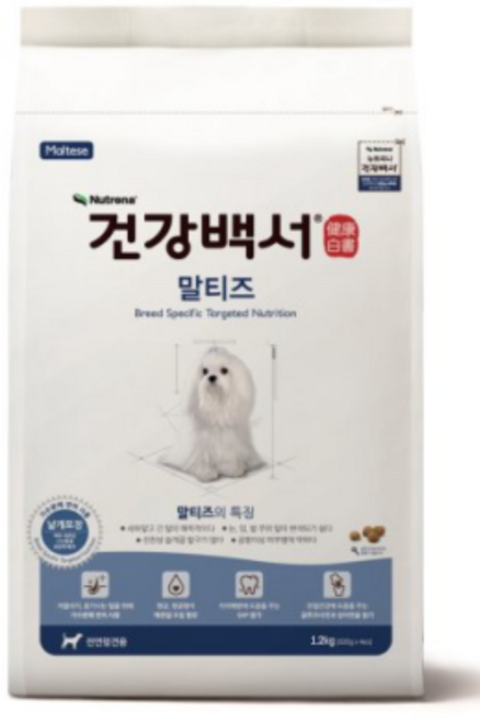뉴트리나건강백서 강아지 기능성 사료, 말티즈, 1.2kg, 3개