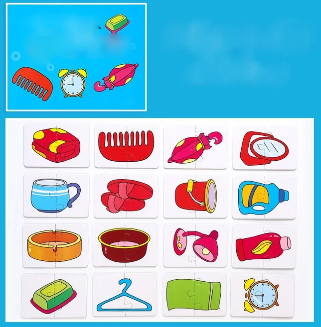 1 3세 남아 여아를 위한 어린이 동물 퍼즐 몬테소리 학습 메모리 카드 매칭 게임 교육 장난감