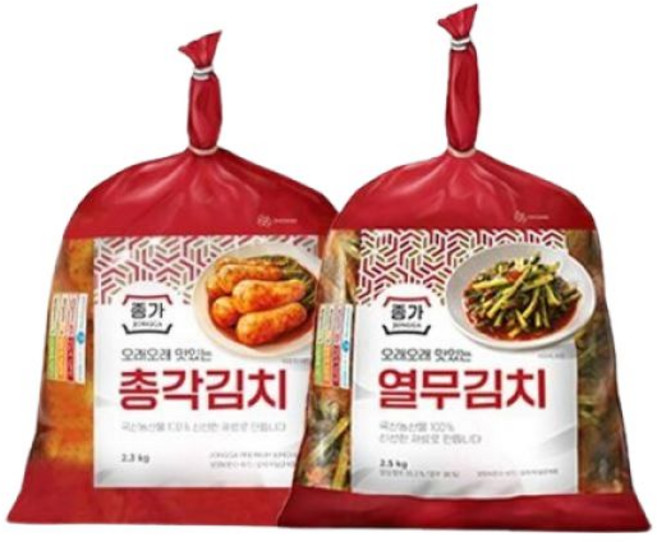 종가 종가집 총각김치 2.3kg 1개 + 열무김치 2.5kg 1개, 종가 종가집 총각김치 2.3kg, 1개 + 열무김치 2
