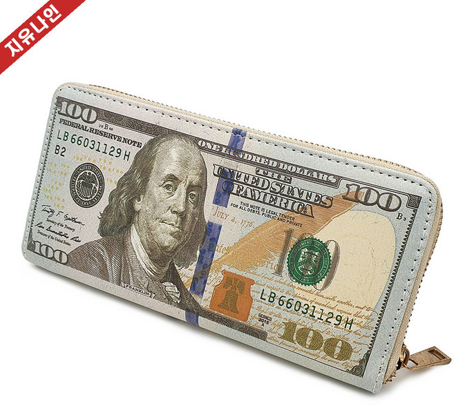 지폐 프린트 돈 지갑